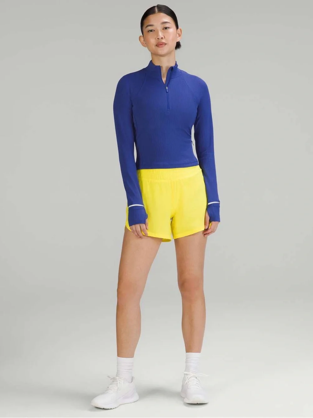 Lululemon It’s Rulu Run Ribbed Cropped Half Zip Psychic Size 8 - Picture 3 of 12